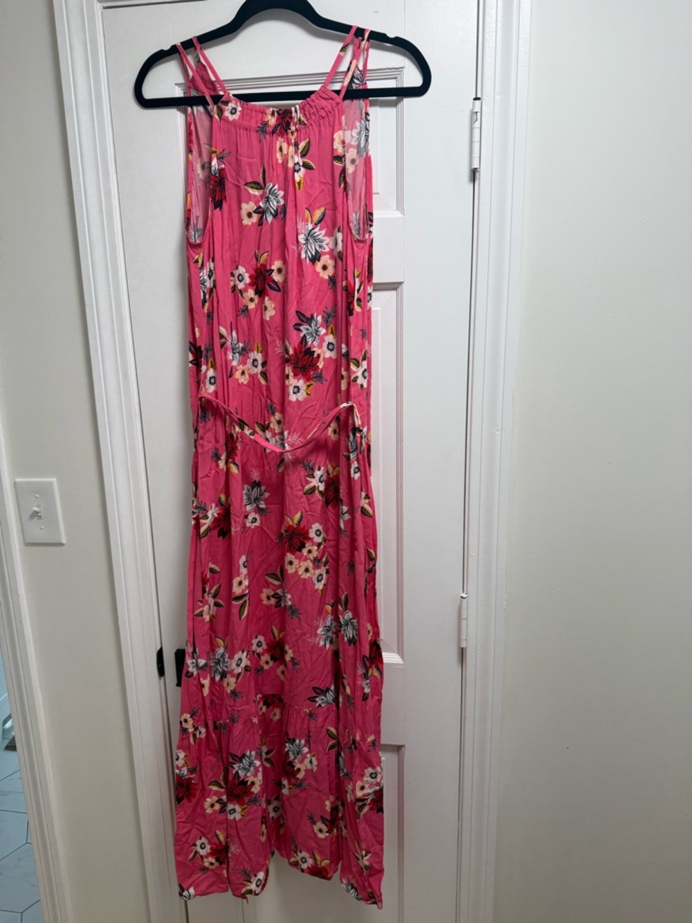 Pink Floral Maxi Dress -